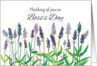 Thinking of You on Boss’s Day Lavender Flowers Watercolor card