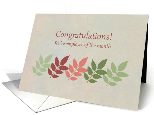Congratulations Employee Of the Month Green Leaves card (228080)