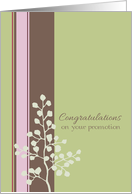Congratulations On Your Promotion Plant Tree Sage Green Stripe card