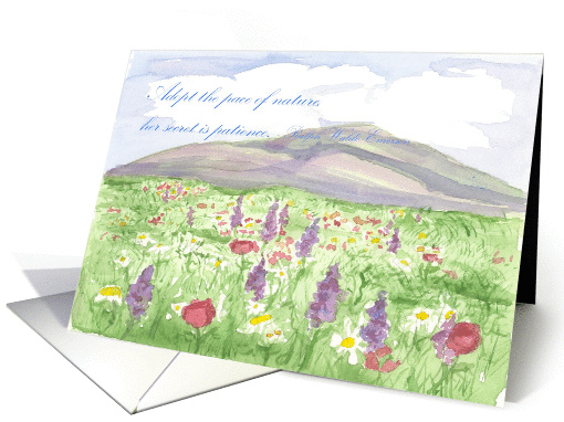 Mountain Meadow Inspiration Watercolor Painting card (230405)