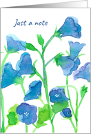 Just A Note Bluebells Flowers Watercolor Blank card