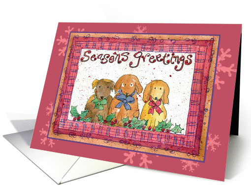 Season's Greetings Christmas Holiday Party Invitation Dogs card