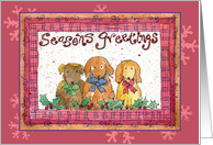 Season’s Greetings Christmas Holiday Party Invitation Dogs card