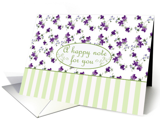 Purple Blossom Friendship Note Card Watercolor Flowers card (239677)