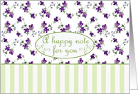 Purple Blossom Friendship Note Card Watercolor Flowers card