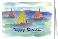 Happy Birthday Sailing Boating Nautical Regatta card