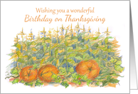 Happy Thanksgiving Birthday To You Autumn Pumpkin Patch card