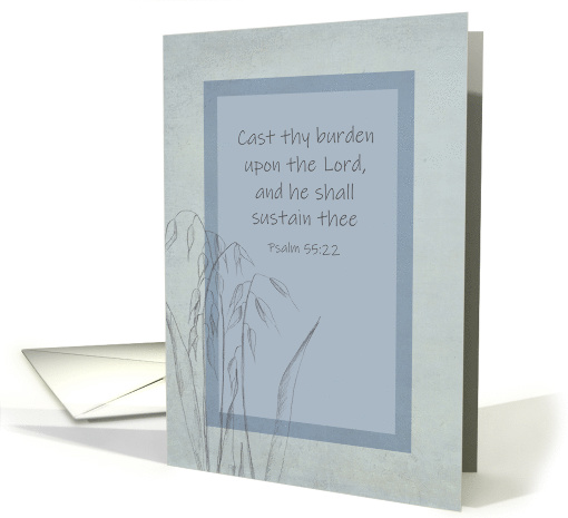 Cast Thy Burden Bible Verse Psalm 55:22 Encouragement card (253395)