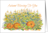 Autumn Blessings To You Pumpkin Patch Fall Vegetable card