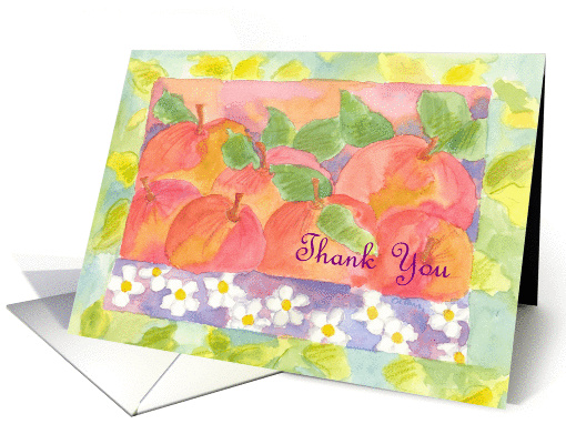 Apples for Teacher Thank You Card Fruit Watercolor card (283727)