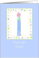 Teacher Thank You Pink Daisy Flower Bouquet card