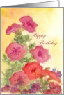 Pink Petunias Happy Birthday card