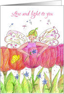 Love and Light To You Flower Fairy Blank card