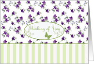 Thinking of You Purple Wildflowers Watercolor Drawing card