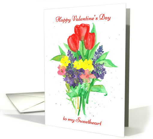 Happy Valentines Day to my Sweetheart Red Tulips card (345729)