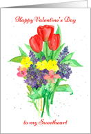 Happy Valentines Day to my Sweetheart Red Tulips card