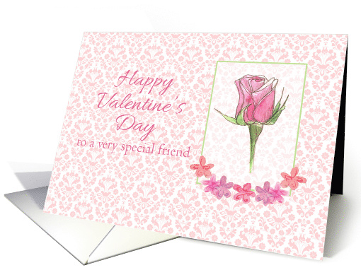 Happy Valentines Day Special Friend Pink Rose card (345743)