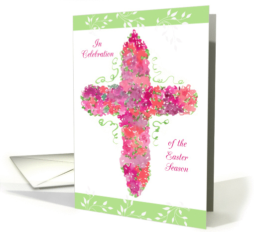 Easter Cross Season Party Invitation Watercolor Flowers card (375700)