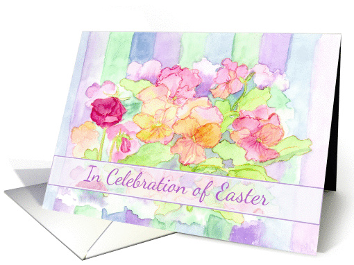 Easter Party Invitation Garden Tea Pansy Flower Watercolor... (375702)