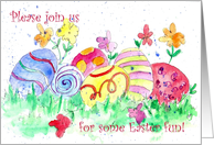 Easter Egg Dying Party Invitation card