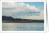 Congratulations Retirement Mountain Lake Ducks card