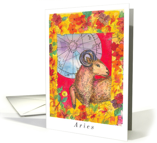 Happy Birthday Aries Astrology Sign card (379222)