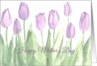 Happy Mother’s Day Purple Tulip Garden Watercolor Art card
