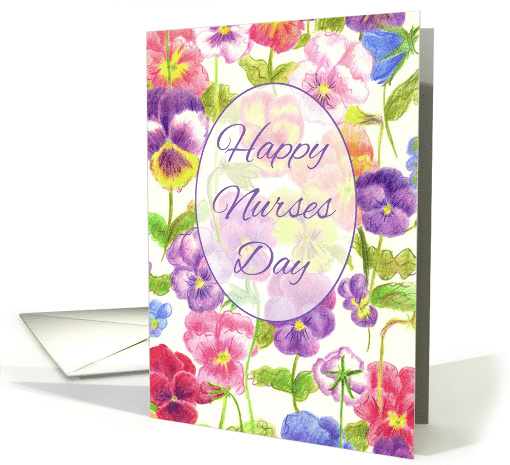 Happy Nurses Day Pansy Flower Garden card (382764)
