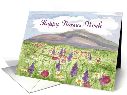 Happy Nurses Week Mountain Meadow Landscap card (382772)