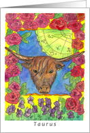Taurus Bull Astrology Sign Blank card