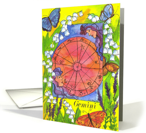 Gemini Twins Astrology Sign Blank card (384650)