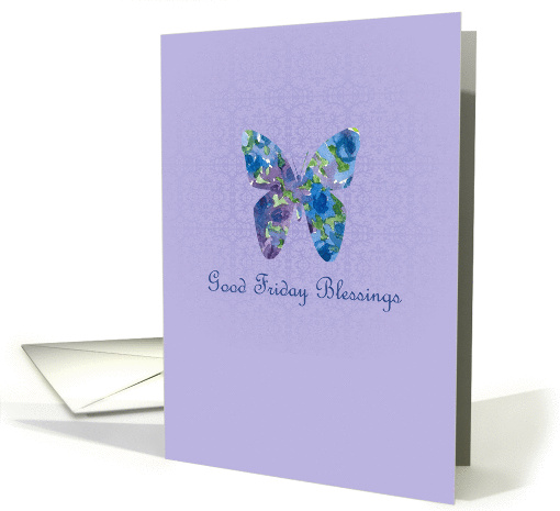 Good Friday Blessings Card Butterfly Watercolor Flowers card (386637)