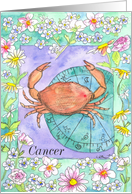 Cancer Crab Astrology Sign Blank card