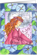 Virgo Astrology Sign Morning Glory Blank card