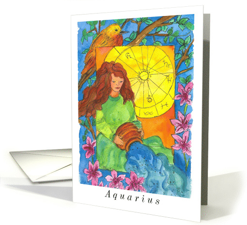 Aquarius Astrology Sign Blank card (399796)
