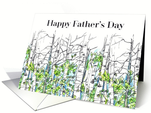 Happy Father's Day Aspen Trees Illustration card (430136)
