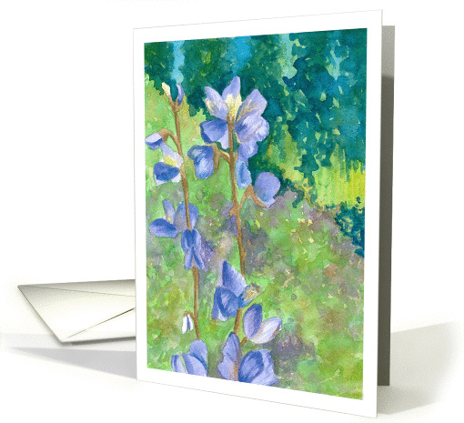 Purple Lupines Watercolor Wildflowers Painting Blank card (543558)