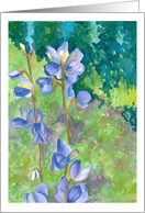 Purple Lupines Watercolor Wildflowers Painting Blank card