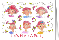 Ladies in Red Hat Invitation Let’s Have A Party card