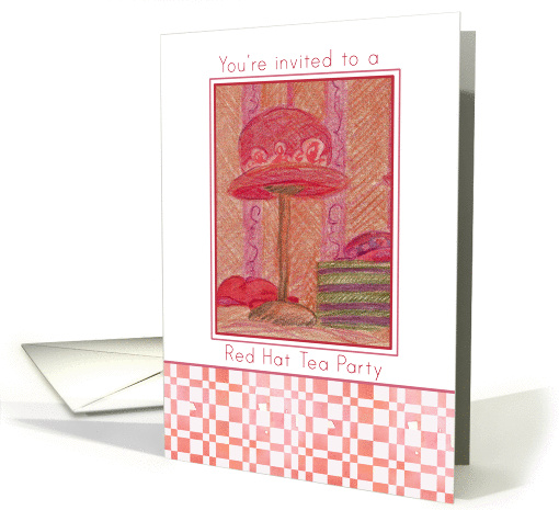 Red Hat Tea Party Invitation card (573340)