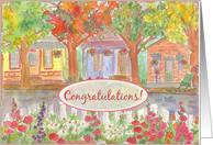 New Home Congratulations Houses Neighborhood card