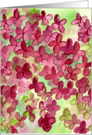 Burgundy Hydrangea Watercolor Flowers Blank card
