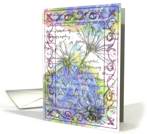 White Daisy Flowers Hydrangea Collage Blank card (574914)