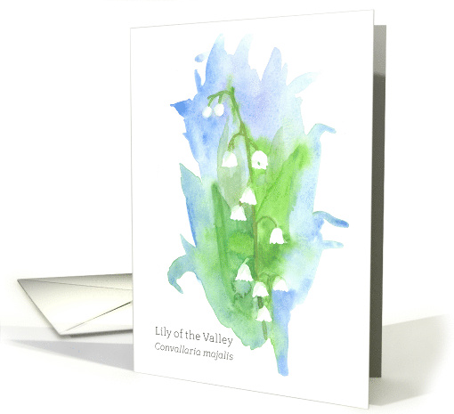 Lily of the Valley Watercolor Flowers Botanical Blank card (580746)