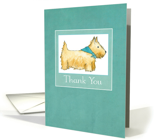 Thank You Wheaten Scottie Dog Watercolor Illustration card (596744)