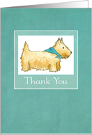 Thank You Wheaten Scottie Dog Watercolor Illustration card