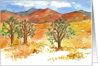 Nevada Desert Mountain Landscape Watercolor Painting Blank card
