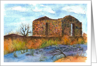 Desert Landscape Rock House Creek Blank card