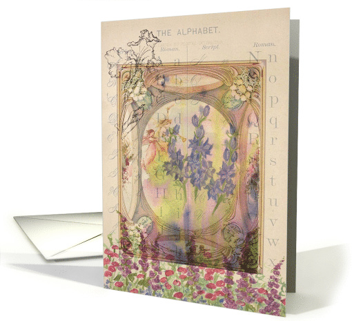 Happy Birthday Angels Iris Flower Collage card (644420)