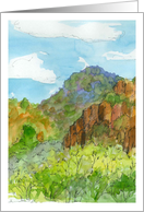 Mountains Landscape Watercolor Painting Blank card